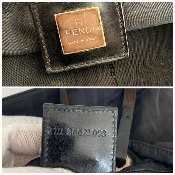 FENDI Mini Tote Bag Black on Black Zucca Canvas - Picture 5 of 16